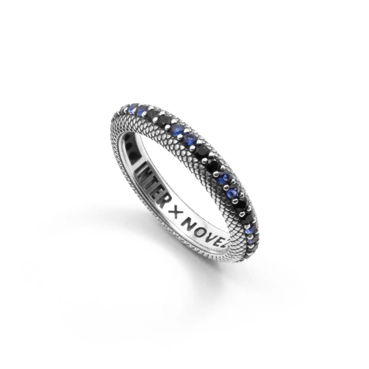 Inter IM X NOVE25 ANELLO FEDINA SQUAMATA CON BRILLANTI NERAZZURRI^ Gioielli