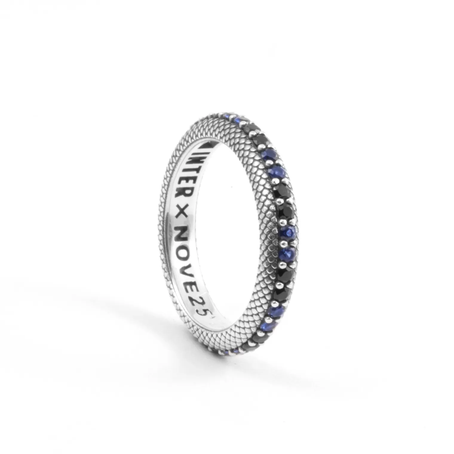 Inter IM X NOVE25 ANELLO FEDINA SQUAMATA CON BRILLANTI NERAZZURRI^ Gioielli