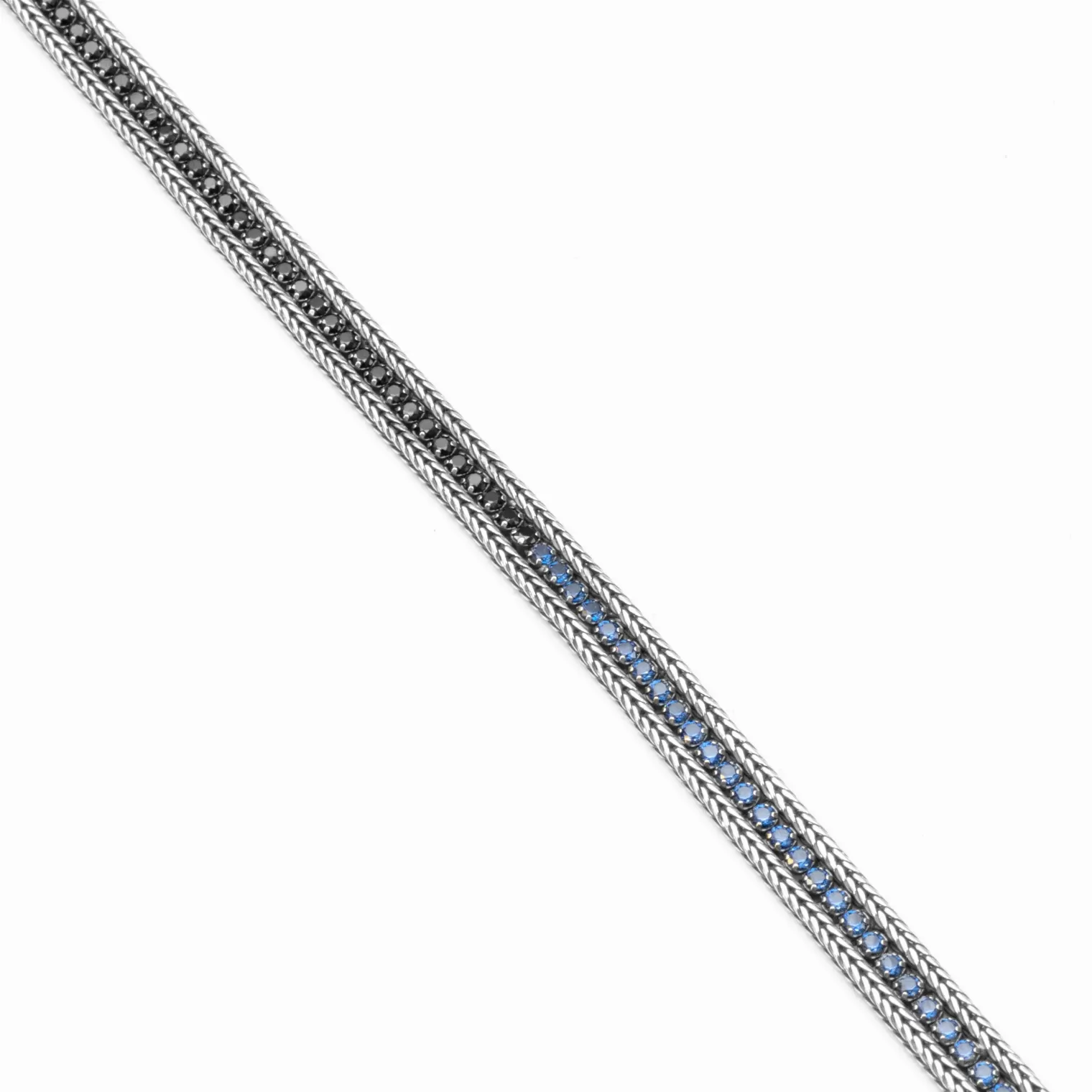Inter IM X NOVE25 BRACCIALE IN ARGENTO CON BRILLANTI NERAZZURRI^ Gioielli