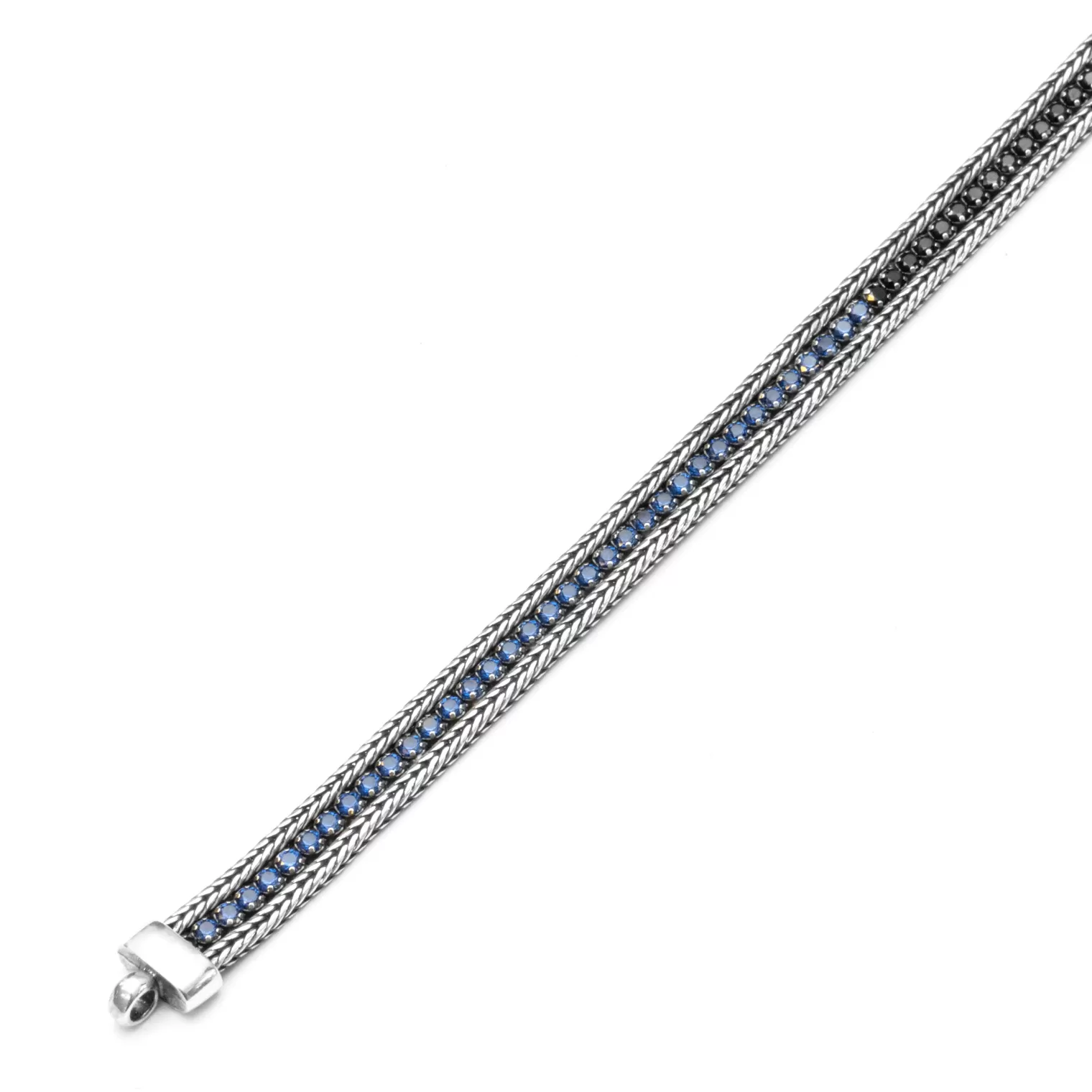 Inter IM X NOVE25 BRACCIALE IN ARGENTO CON BRILLANTI NERAZZURRI^ Gioielli