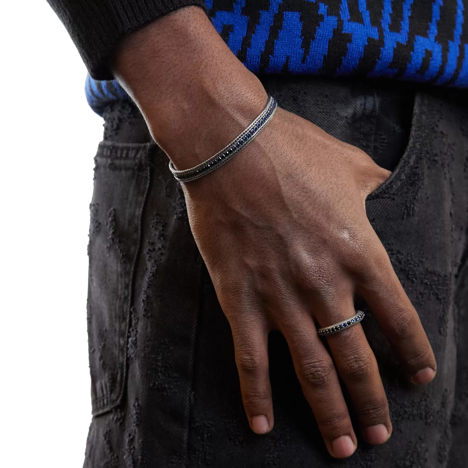 Inter IM X NOVE25 BRACCIALE IN ARGENTO CON BRILLANTI NERAZZURRI^ Gioielli